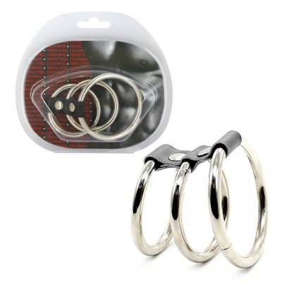 EROTIC Extreme BDSM - Triple Steel Cock Ring