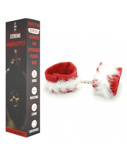RED PLUSH FEATHERED SOFT HANDCUFFS
