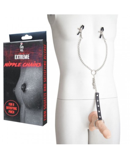 NIPPLE CLAMPS WITH METAL COCK RING
