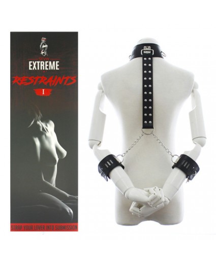 FAUX LEATHER COLLAR WITH WRIST RESTRAINTS