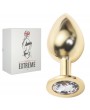 ROSEBUD GOLD BUTTPLUG WITH WHITE CRYSTAL - LARGE