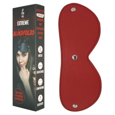 Deluxe Blindfold Red Leather