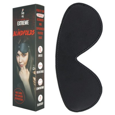 Deluxe Blindfold Black Leather