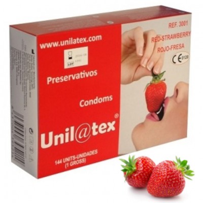 Box of 144 Red Strawberry condoms
