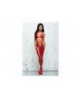 Eliane Lingerie Set with Stockings Red