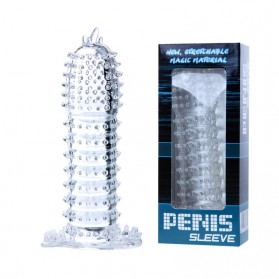 CLEAR CRYSTAL PENIS SLEEVE – SPIKED