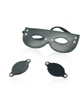 FAUX LEATHER STUDDED DETACHABLE BLINDFOLD