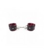 Black and Red Leopard Print Leather Handcuffs