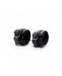 Fur Lined Leather Handcuffs - Black