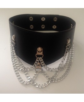 Leather Collar with 5 chains