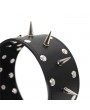 Leather Collar with leash, rivets decoration, padlock & key