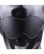 Leather Gimp Mask Hood with Mouth Open