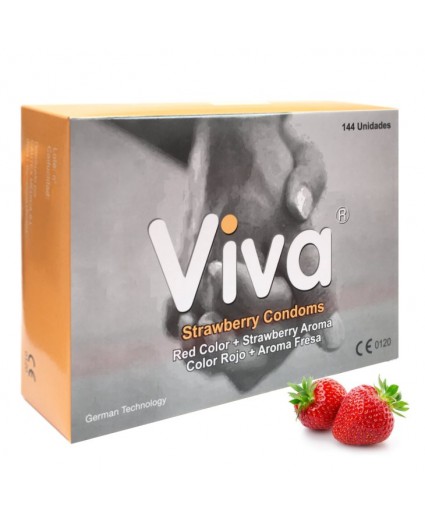 .VIVA CONDOMS STRAWBERRY - BOX OF 144